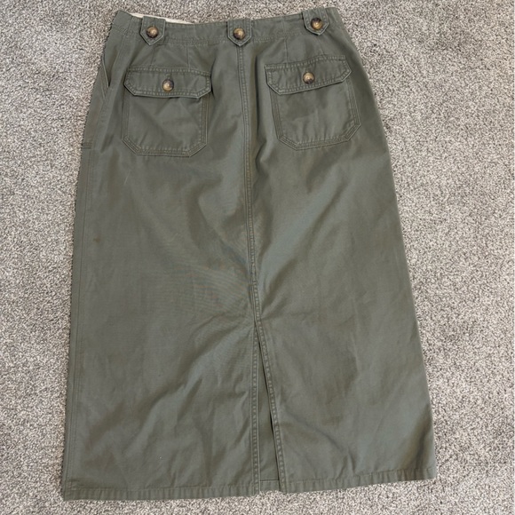 Northern Reflections Y2K Army Green Cargo Cotton Midi Skirt Size Medium Large 8 - Picture 2 of 11
